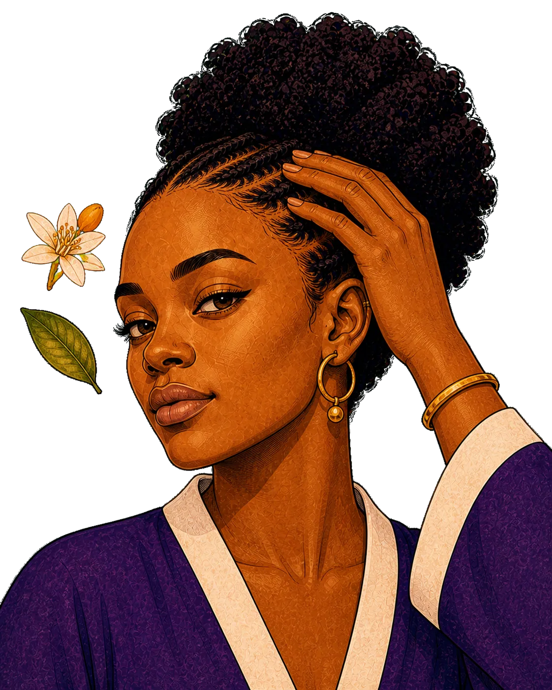 Scalp and hair-health check for assessment, detangling, and care