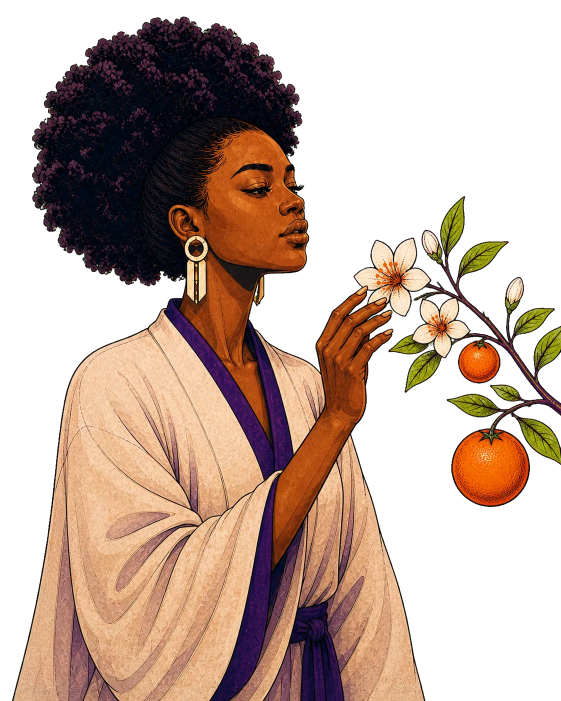 Vlossom personified tending a blossom