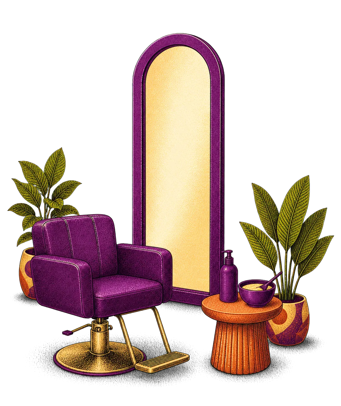 Mirror and chair salon sanctuary